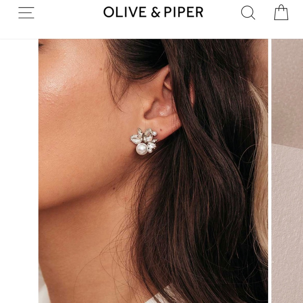 Olive & Piper - Bordeaux studs in Ox Gold — worn twice!
